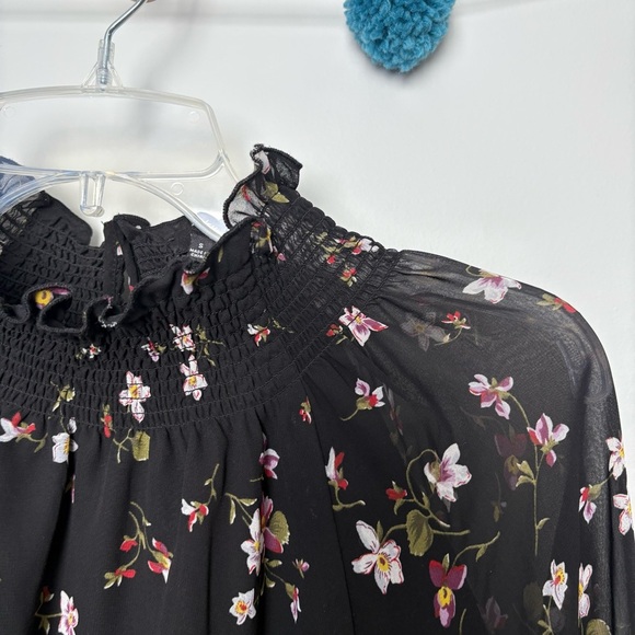 Madewell Backyard Blooms Smocked Mock Neck Top - Picture 5 of 10